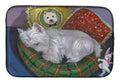 Westie Precious Toto Dish Drying Mat Absorbent Dish Drying Mat Pad for Kitchen Counter Dish Drainer Mat for Countertop, 14 x 21", Multicolor