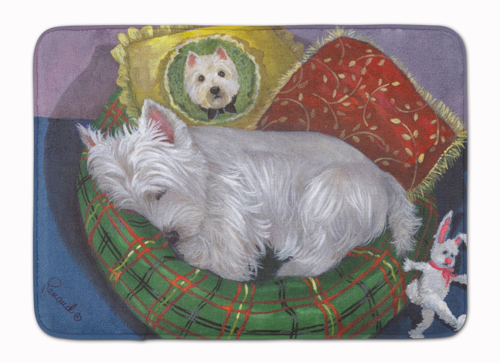 Westie Precious Toto Memory Foam Kitchen Mat Machine Washable Anti-Fatigue Cushion Comfort Bath or Kitchen Rug