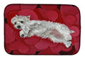 Westie Queen of Hearts Dish Drying Mat Absorbent Dish Drying Mat Pad for Kitchen Counter Dish Drainer Mat for Countertop, 14 x 21", Multicolor