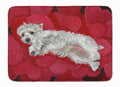 Westie Queen of Hearts Memory Foam Kitchen Mat Machine Washable Anti-Fatigue Cushion Comfort Bath or Kitchen Rug