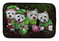 Westie Christmas Santa's Assistants Dish Drying Mat Absorbent Dish Drying Mat Pad for Kitchen Counter Dish Drainer Mat for Countertop, 14 x 21", Multicolor