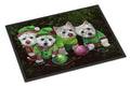 Westie Christmas Santa's Assistants Doormat Indoor Outdoor 18H X 27W Front Door Mat Rugs for Entryway, Non Slip Washable