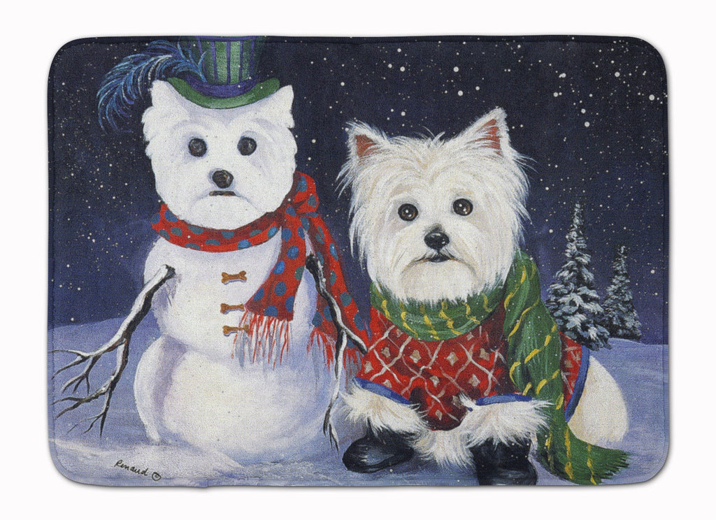 Westie Christmas Self Portrait Memory Foam Kitchen Mat Machine Washable Anti-Fatigue Cushion Comfort Bath or Kitchen Rug
