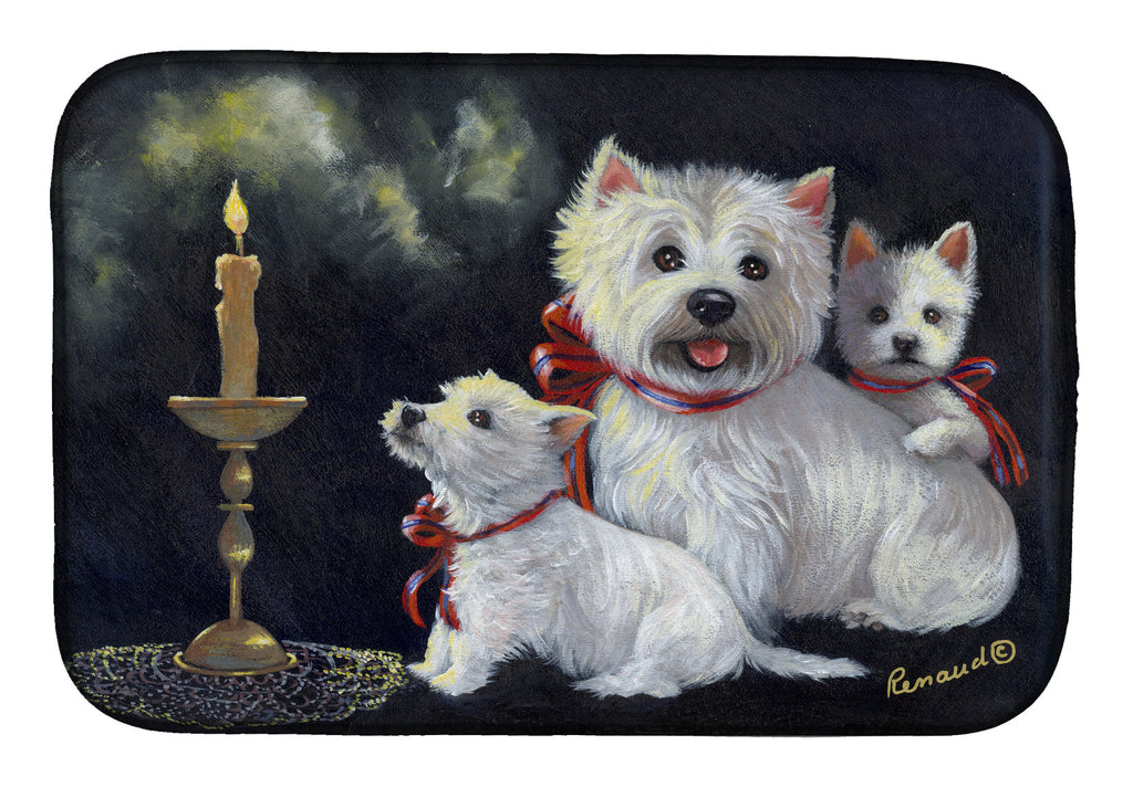 Westie Westie's Aglow Dish Drying Mat Absorbent Dish Drying Mat Pad for Kitchen Counter Dish Drainer Mat for Countertop, 14 x 21", Multicolor