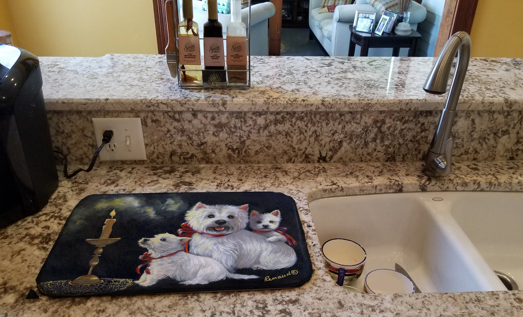 Westie Westie's Aglow Dish Drying Mat Absorbent Dish Drying Mat Pad for Kitchen Counter Dish Drainer Mat for Countertop, 14 x 21", Multicolor