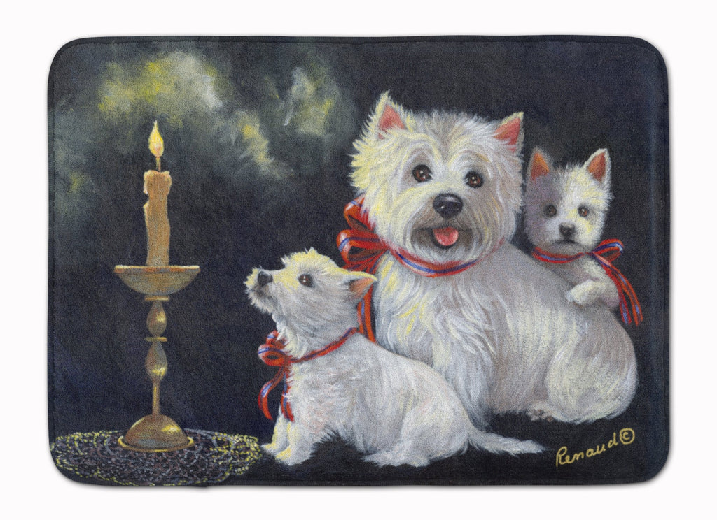 Westie Westie's Aglow Memory Foam Kitchen Mat Machine Washable Anti-Fatigue Cushion Comfort Bath or Kitchen Rug