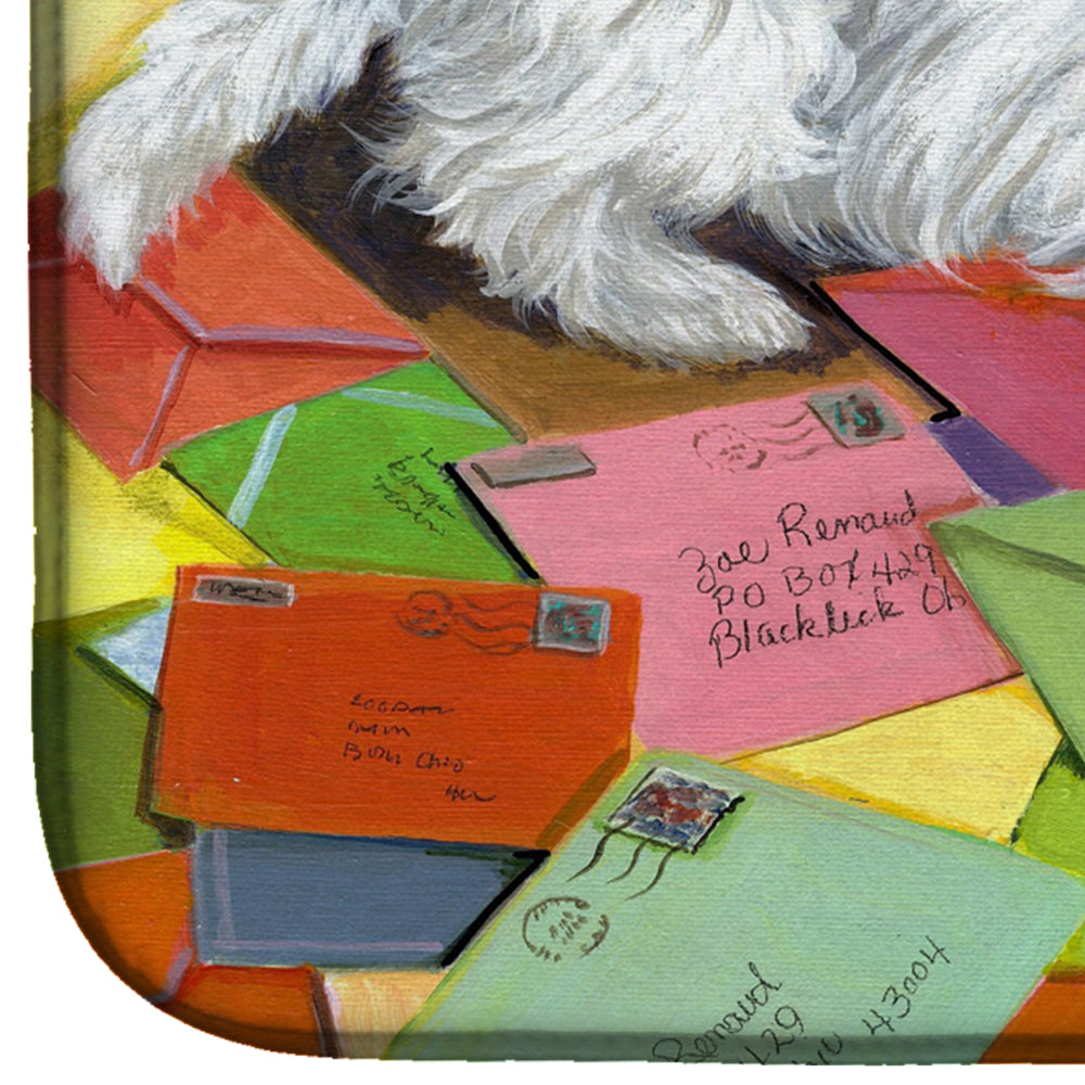 Westie Zoe's Mail Dish Drying Mat Absorbent Dish Drying Mat Pad for Kitchen Counter Dish Drainer Mat for Countertop, 14 x 21", Multicolor