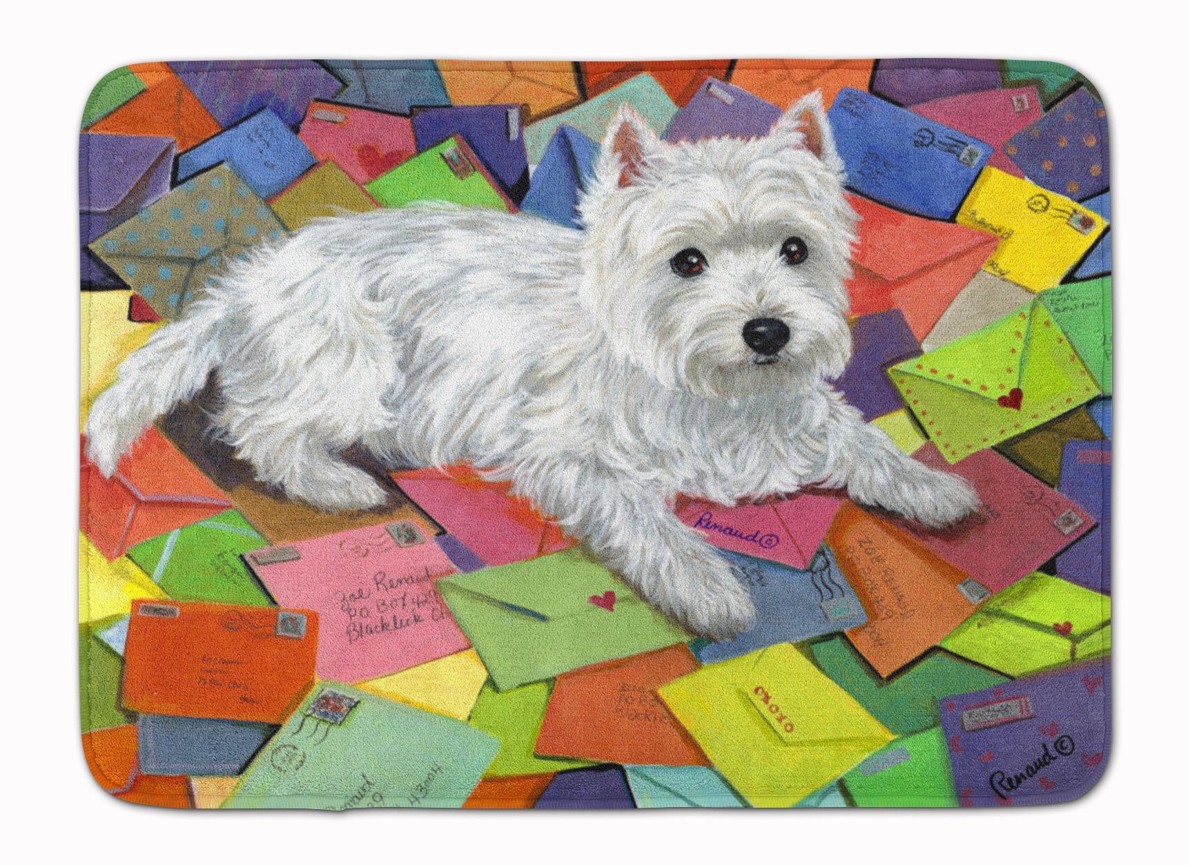 Westie Zoe's Mail Memory Foam Kitchen Mat Machine Washable Anti-Fatigue Cushion Comfort Bath or Kitchen Rug