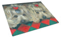 Yorkshire Terrier Yorkie 2 Hearts Cutting Board Tempered Glass Kitchen Cutting Surface, Heat Resistant Chopping, Non-Slip Feet, Food Prep & Serving