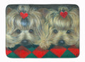 Yorkshire Terrier Yorkie 2 Hearts Memory Foam Kitchen Mat Machine Washable Anti-Fatigue Cushion Comfort Bath or Kitchen Rug