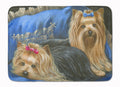 Yorkshire Terrier Yorkie Satin and Lace Memory Foam Kitchen Mat Machine Washable Anti-Fatigue Cushion Comfort Bath or Kitchen Rug