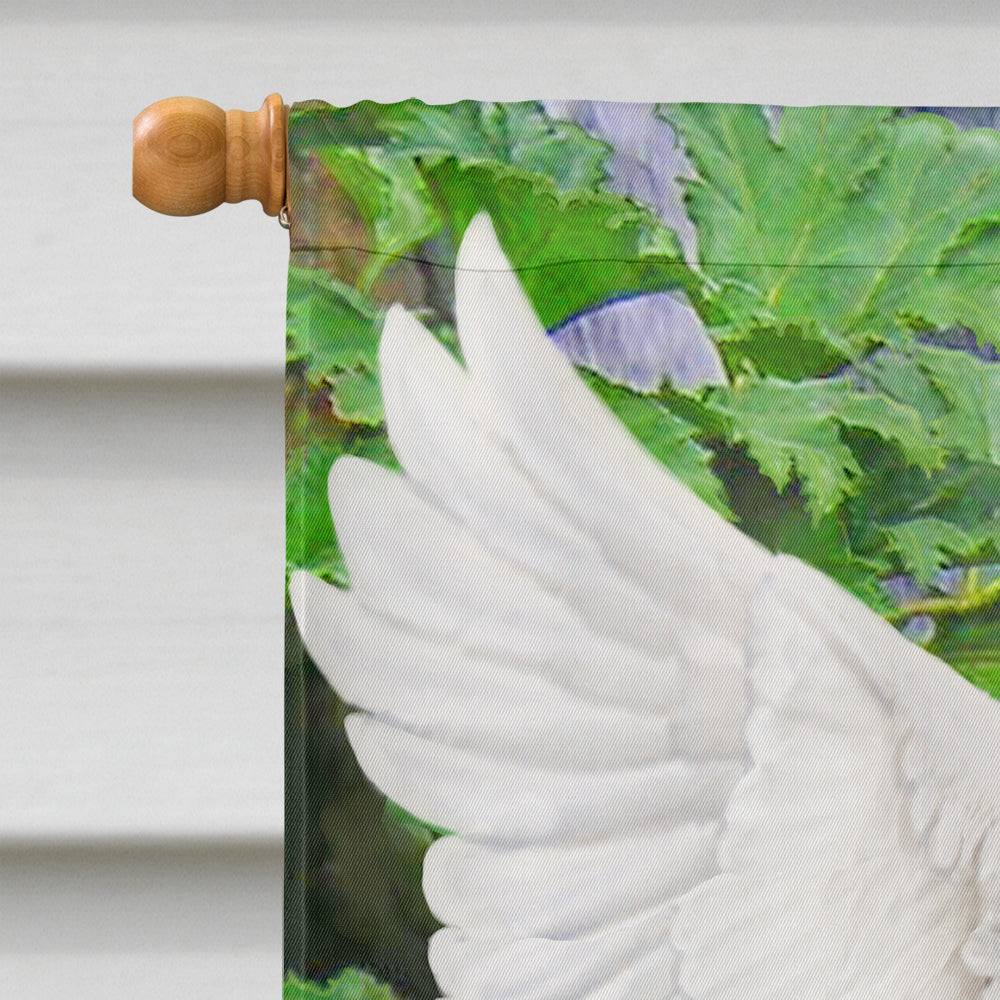 Swan Bathing at Waterfall House Flag 28x40 Porch Sleeve Pole Decorative Outside Yard Banner Artwork Wall Hanging, Polyester
