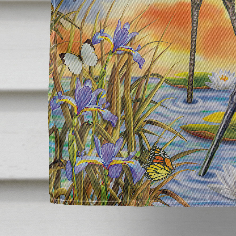 Sandhill Cranes House Flag 28x40 Porch Sleeve Pole Decorative Outside Yard Banner Artwork Wall Hanging, Polyester