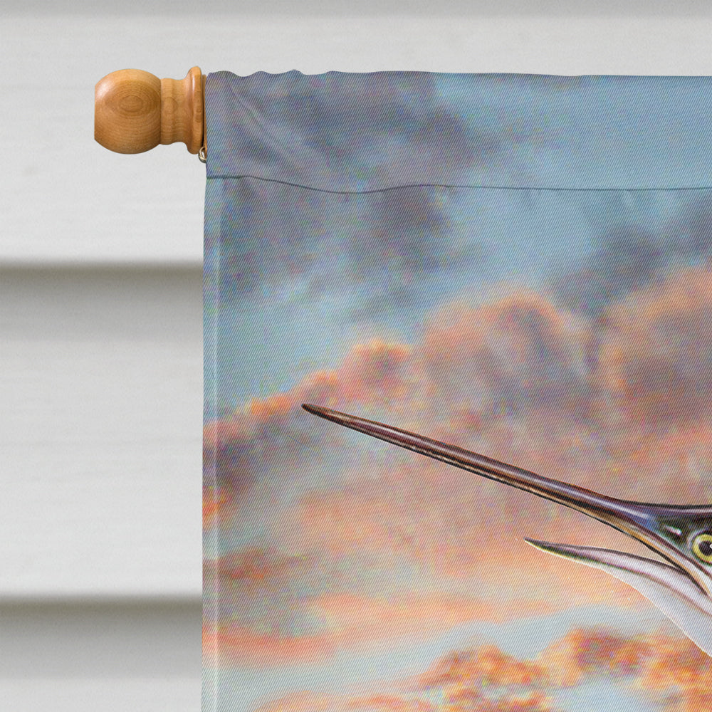 Sailfish at Sunset House Flag 28x40 Porch Sleeve Pole Decorative Outside Yard Banner Artwork Wall Hanging, Polyester