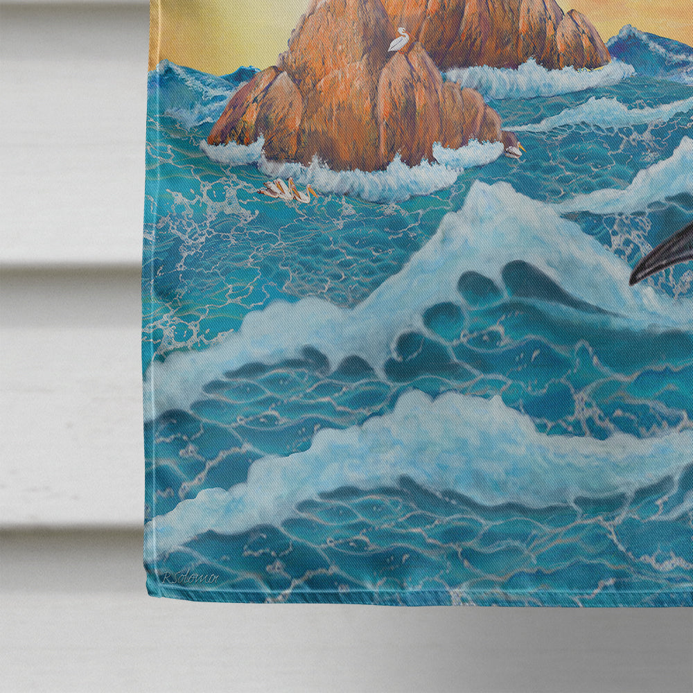Sailfish at Sunset House Flag 28x40 Porch Sleeve Pole Decorative Outside Yard Banner Artwork Wall Hanging, Polyester
