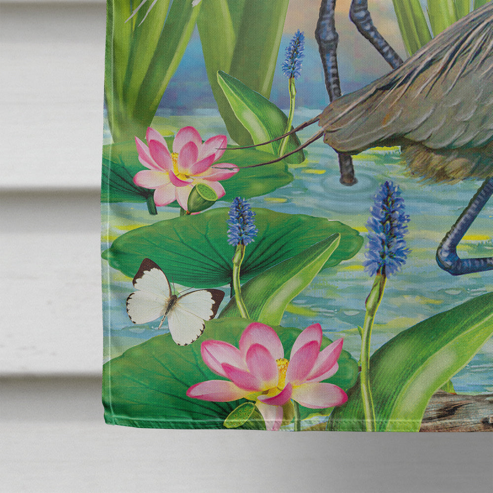 Reddish Heron Two Phases House Flag 28x40 Porch Sleeve Pole Decorative Outside Yard Banner Artwork Wall Hanging, Polyester