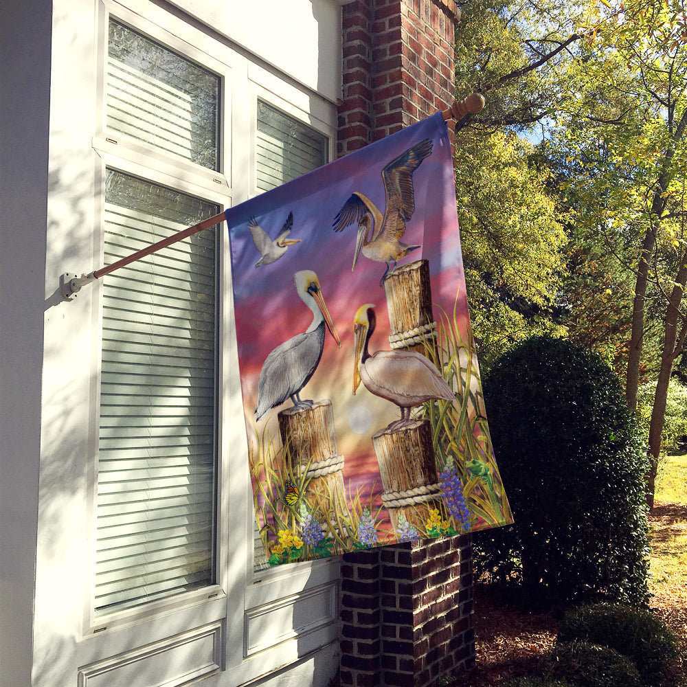 Pelicans House Flag 28x40 Porch Sleeve Pole Decorative Outside Yard Banner Artwork Wall Hanging, Polyester