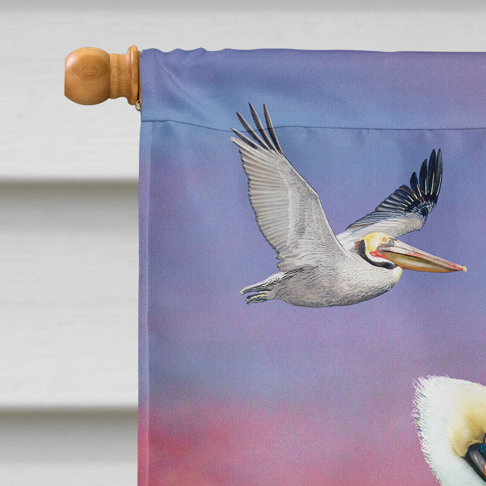 Pelicans House Flag 28x40 Porch Sleeve Pole Decorative Outside Yard Banner Artwork Wall Hanging, Polyester