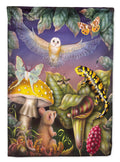 Night Owl, Iguana, Butterfles House Flag 28x40 Porch Sleeve Pole Decorative Outside Yard Banner Artwork Wall Hanging, Polyester