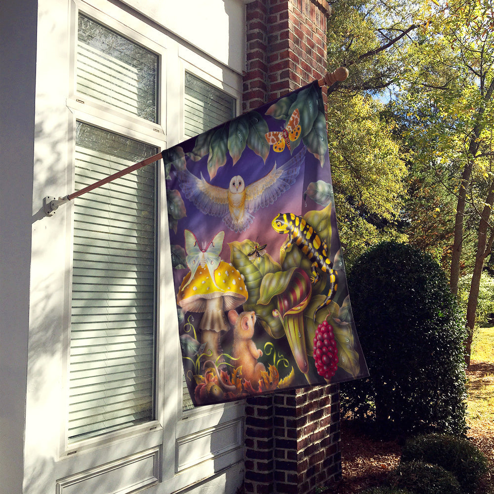 Night Owl, Iguana, Butterfles House Flag 28x40 Porch Sleeve Pole Decorative Outside Yard Banner Artwork Wall Hanging, Polyester