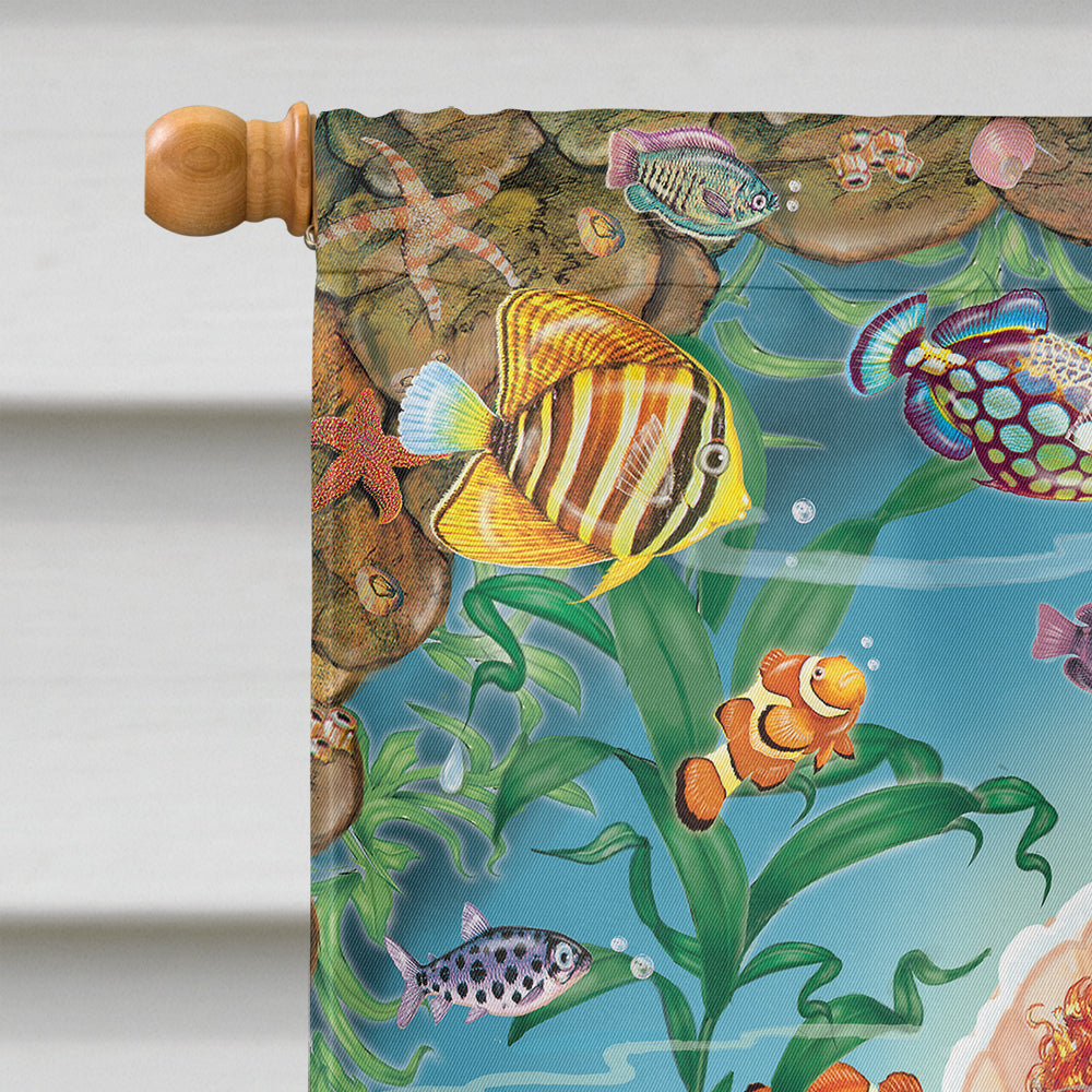 Mermaid's Song House Flag 28x40 Porch Sleeve Pole Decorative Outside Yard Banner Artwork Wall Hanging, Polyester