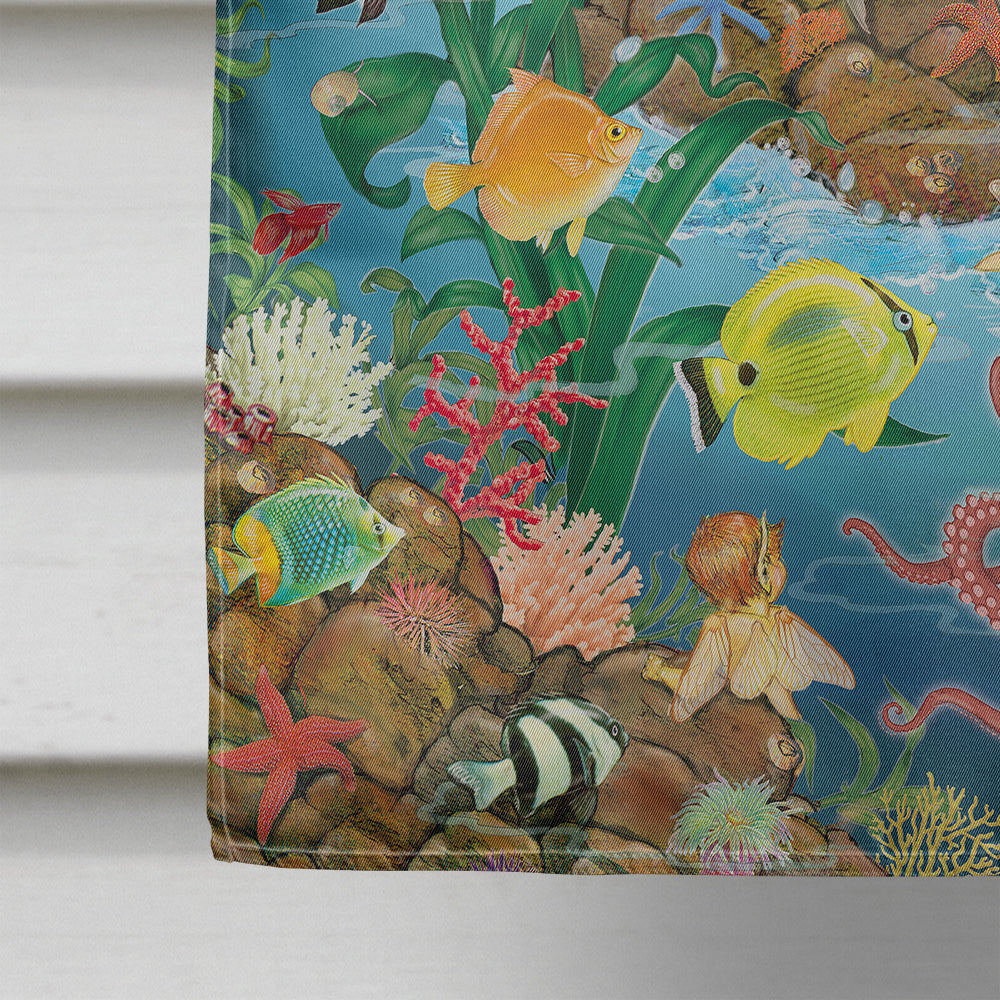 Mermaid's Song House Flag 28x40 Porch Sleeve Pole Decorative Outside Yard Banner Artwork Wall Hanging, Polyester