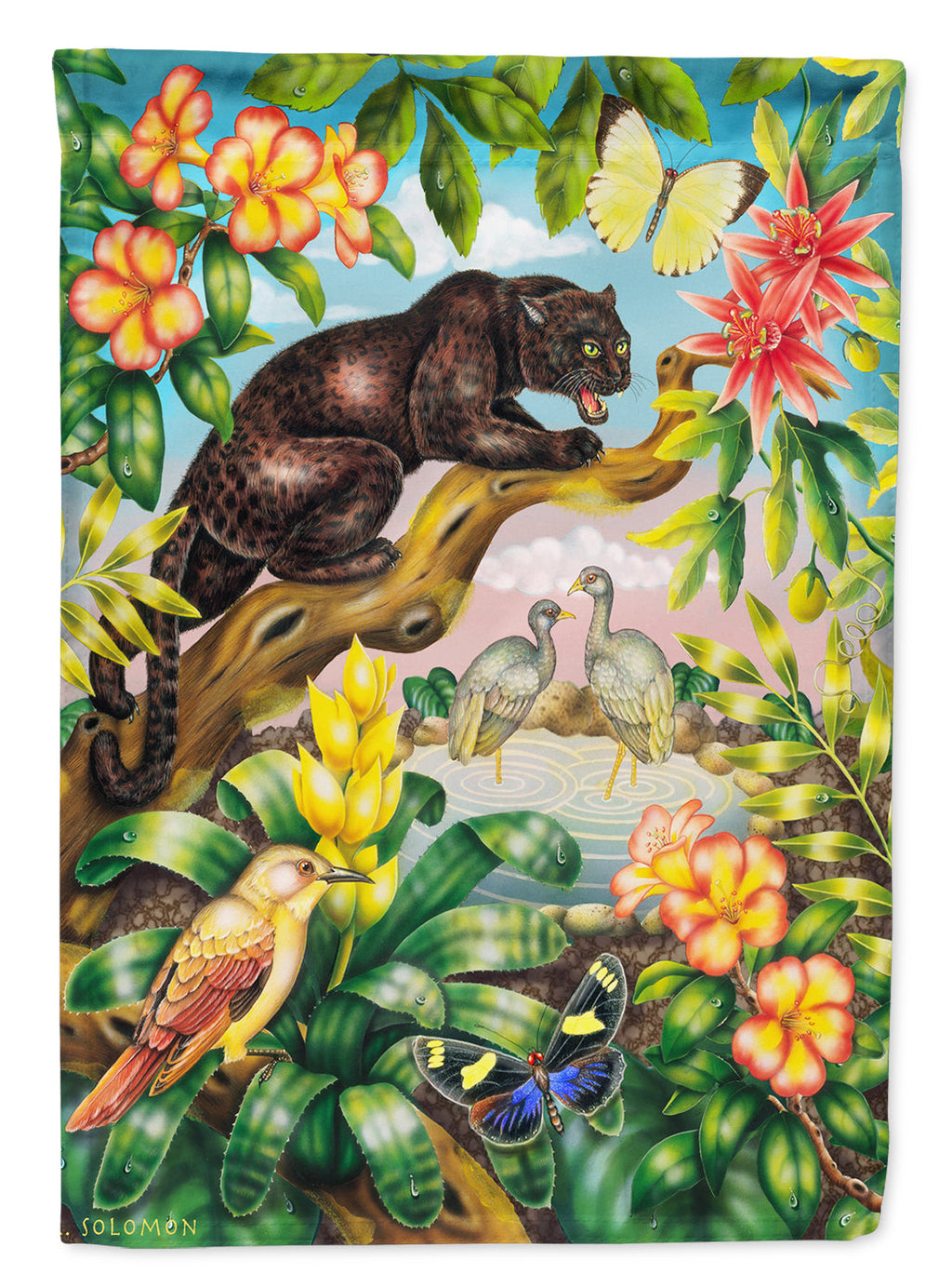 King of the Jungle House Flag 28x40 Porch Sleeve Pole Decorative Outside Yard Banner Artwork Wall Hanging, Polyester