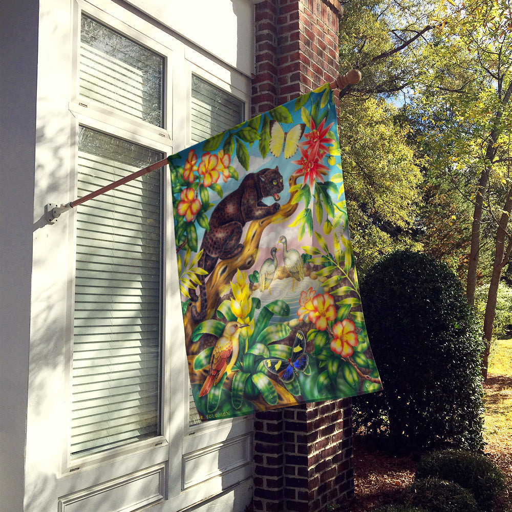 King of the Jungle House Flag 28x40 Porch Sleeve Pole Decorative Outside Yard Banner Artwork Wall Hanging, Polyester
