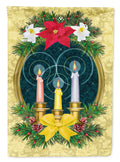 Holy Night Christmas Candle Wreath House Flag 28x40 Porch Sleeve Pole Decorative Outside Yard Banner Artwork Wall Hanging, Polyester