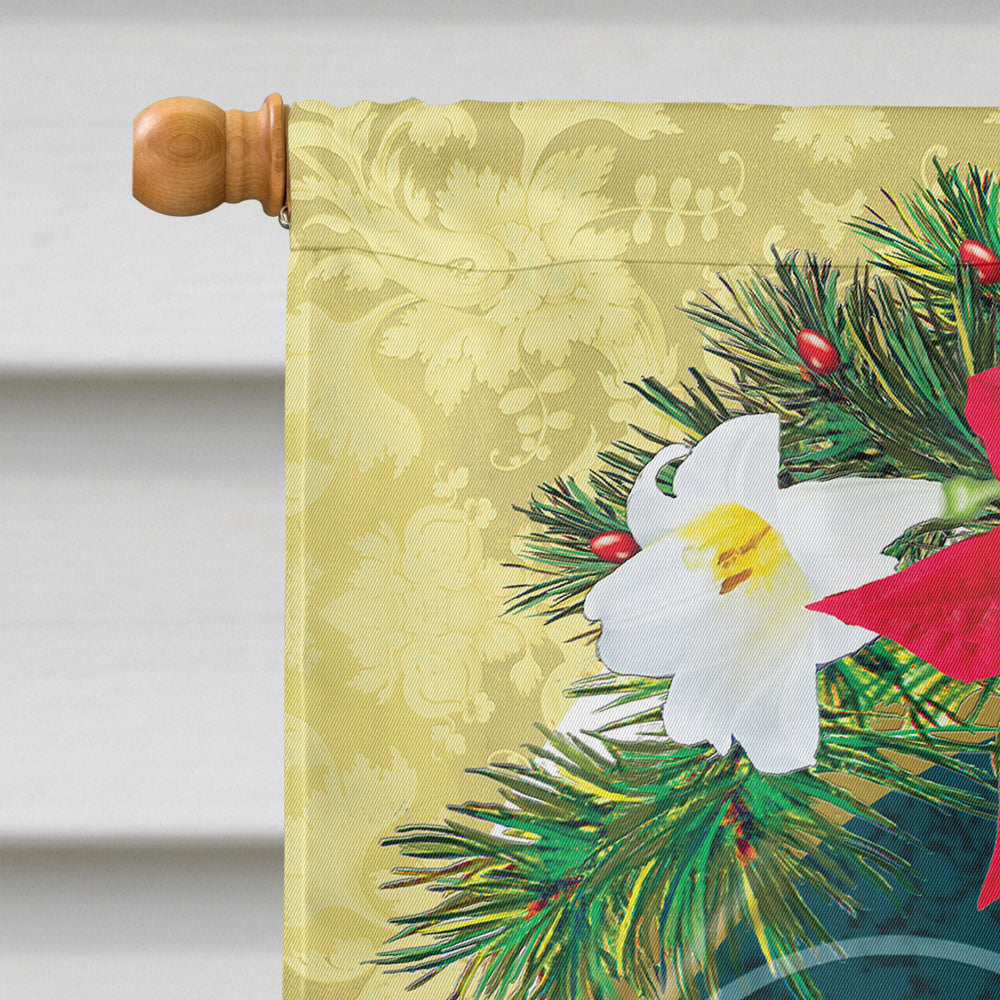 Holy Night Christmas Candle Wreath House Flag 28x40 Porch Sleeve Pole Decorative Outside Yard Banner Artwork Wall Hanging, Polyester