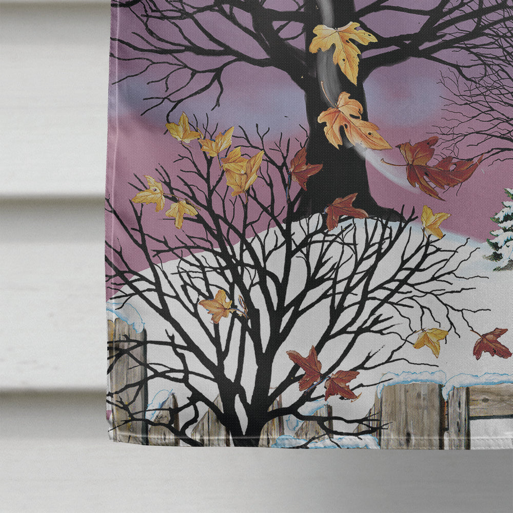 Owl Halloween Moon House Flag 28x40 Porch Sleeve Pole Decorative Outside Yard Banner Artwork Wall Hanging, Polyester