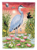 Great Blue Heron House Flag 28x40 Porch Sleeve Pole Decorative Outside Yard Banner Artwork Wall Hanging, Polyester