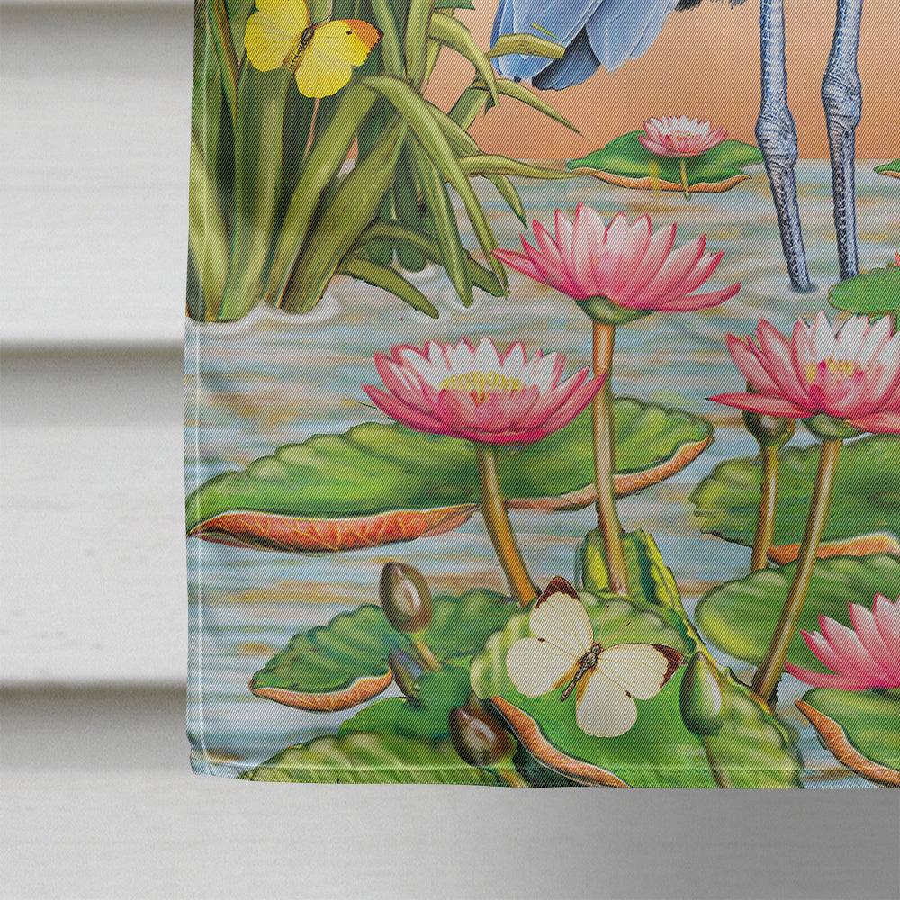 Great Blue Heron House Flag 28x40 Porch Sleeve Pole Decorative Outside Yard Banner Artwork Wall Hanging, Polyester