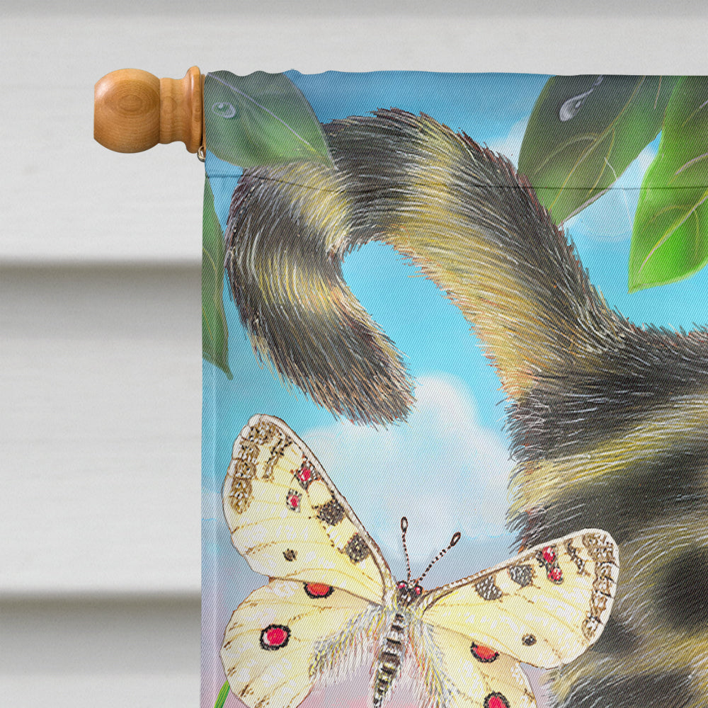 Cat Fuzzy in the Pumpkin Patch House Flag 28x40 Porch Sleeve Pole Decorative Outside Yard Banner Artwork Wall Hanging, Polyester
