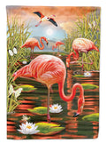 Flamingos Everywhere House Flag 28x40 Porch Sleeve Pole Decorative Outside Yard Banner Artwork Wall Hanging, Polyester