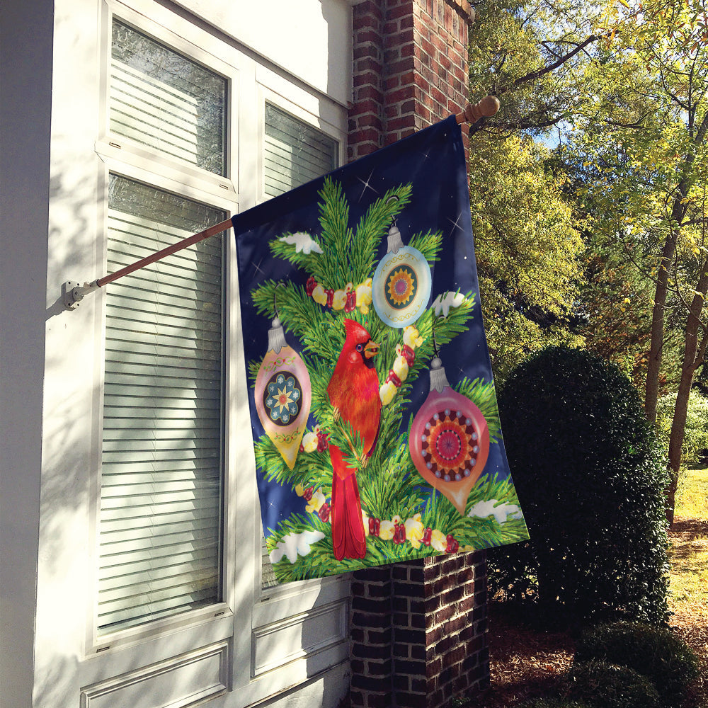 Cardinal's Christmas Dinner House Flag 28x40 Porch Sleeve Pole Decorative Outside Yard Banner Artwork Wall Hanging, Polyester
