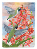 Black Chinned Hummingbirds Orchids House Flag 28x40 Porch Sleeve Pole Decorative Outside Yard Banner Artwork Wall Hanging, Polyester