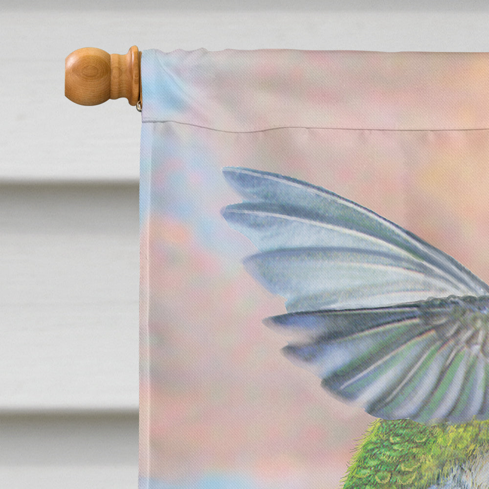 Black Chinned Hummingbirds Orchids House Flag 28x40 Porch Sleeve Pole Decorative Outside Yard Banner Artwork Wall Hanging, Polyester