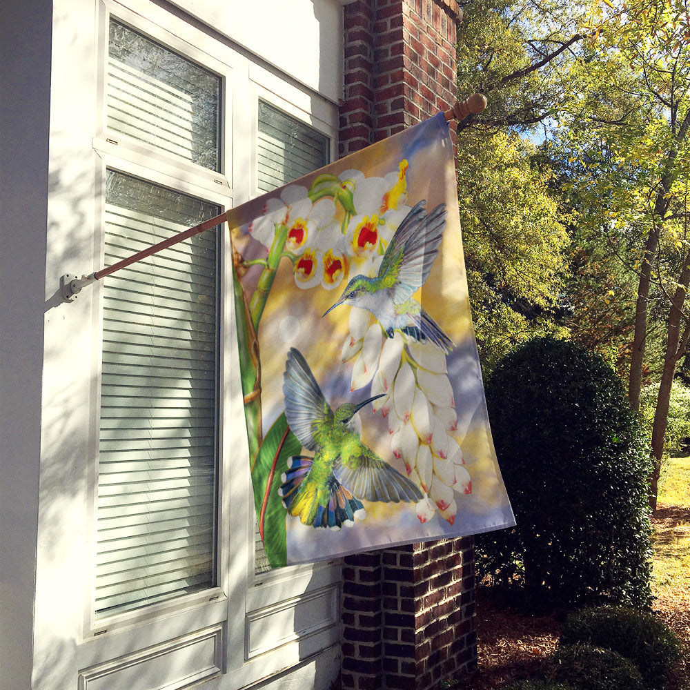 Antillaen Hummingbirds Shell Ginger House Flag 28x40 Porch Sleeve Pole Decorative Outside Yard Banner Artwork Wall Hanging, Polyester