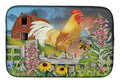 Yellow Rooster Greeting the Day Dish Drying Mat Absorbent Dish Drying Mat Pad for Kitchen Counter Dish Drainer Mat for Countertop, 14 x 21", Multicolor