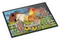 Yellow Rooster Greeting the Day Doormat Indoor Outdoor 24H X 36W Front Door Mat Rugs for Entryway, Non Slip Washable Low Pile,