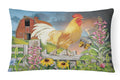 Yellow Rooster Greeting the Day Decorative Throw Pillow 12x16 Indoor Outdoor Accent Cushion, Fabric Cover with Insert for Sofa, Bed, Porch & Living Room