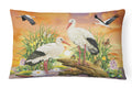 Storks Decorative Throw Pillow 12x16 Indoor Outdoor Accent Cushion, Fabric Cover with Insert for Sofa, Bed, Porch & Living Room