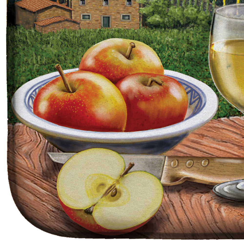 Soave, Apple, Wine and Cheese Dish Drying Mat Absorbent Dish Drying Mat Pad for Kitchen Counter Dish Drainer Mat for Countertop, 14 x 21", Multicolor