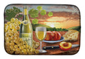 Chablis, Peach, Wine and Cheese Dish Drying Mat Absorbent Dish Drying Mat Pad for Kitchen Counter Dish Drainer Mat for Countertop, 14 x 21", Multicolor