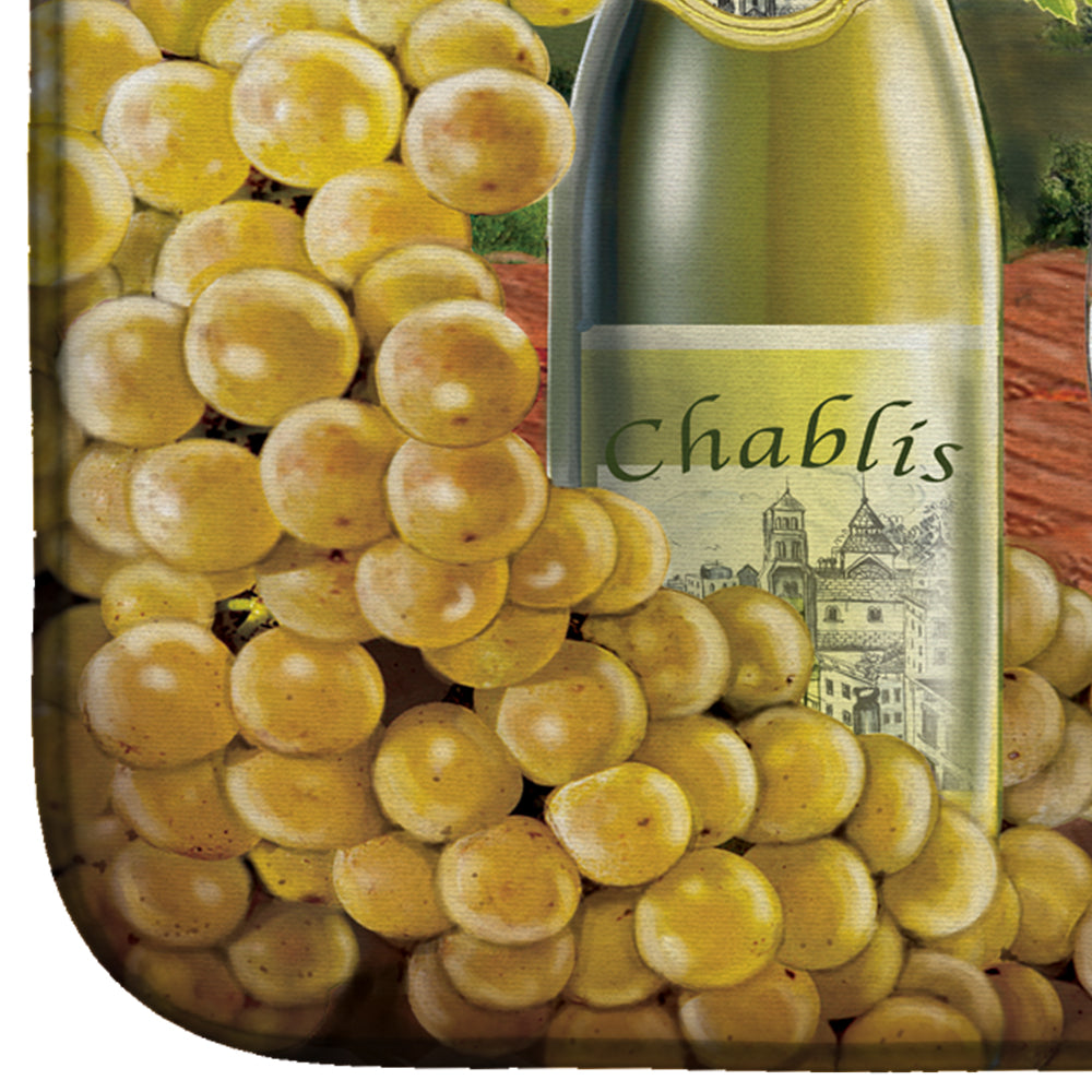 Chablis, Peach, Wine and Cheese Dish Drying Mat Absorbent Dish Drying Mat Pad for Kitchen Counter Dish Drainer Mat for Countertop, 14 x 21", Multicolor