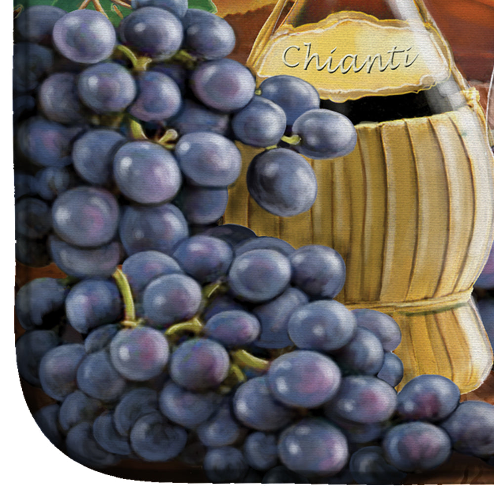Chianti, Pears, Wine and Cheese Dish Drying Mat Absorbent Dish Drying Mat Pad for Kitchen Counter Dish Drainer Mat for Countertop, 14 x 21", Multicolor