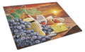 Chianti, Pears, Wine and Cheese Cutting Board Tempered Glass Kitchen Cutting Surface, Heat Resistant Chopping, Non-Slip Feet, Food Prep & Serving