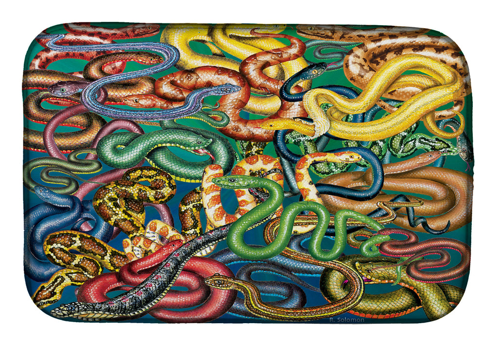 Snakes Dish Drying Mat Absorbent Dish Drying Mat Pad for Kitchen Counter Dish Drainer Mat for Countertop, 14 x 21", Multicolor