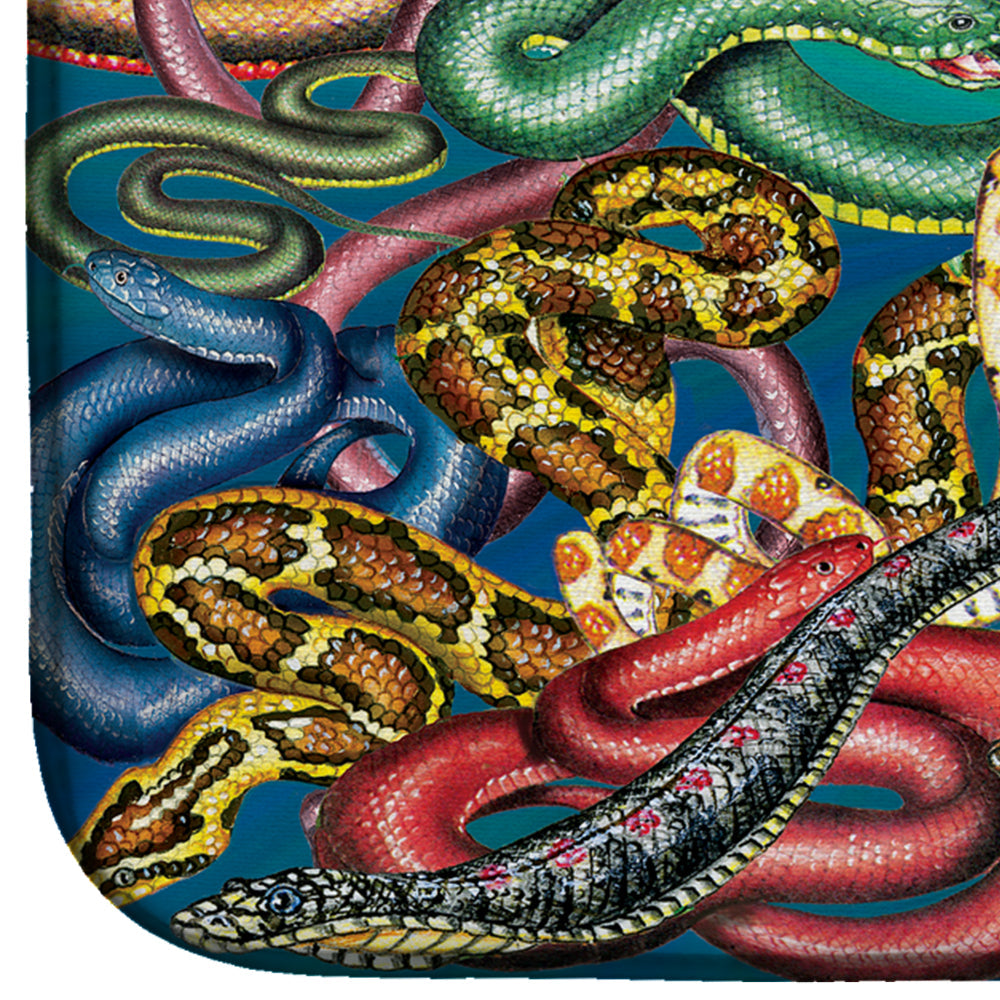 Snakes Dish Drying Mat Absorbent Dish Drying Mat Pad for Kitchen Counter Dish Drainer Mat for Countertop, 14 x 21", Multicolor